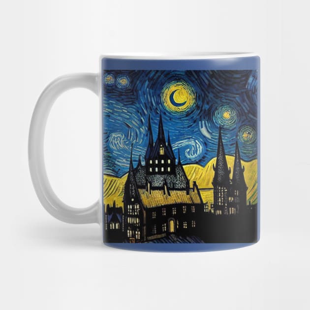 Starry Night Wizarding School Van Gogh by Grassroots Green